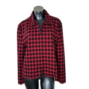VINTAGE SOUTHERN LADY Buffalo Plaid Zip up Top Blazer Women's Size 18